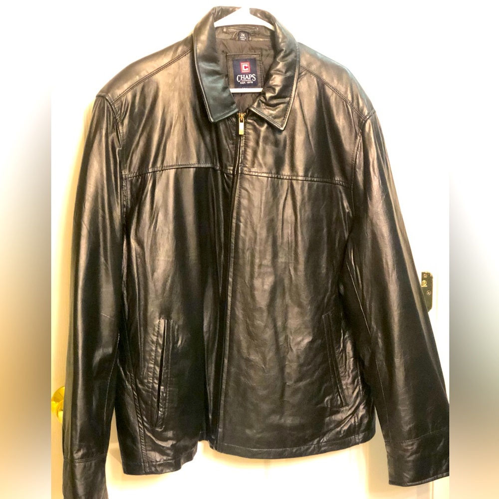 EUC Genuine Leather Chaps Black Jacket XXL